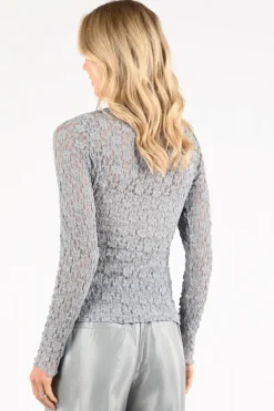 Aimée the label annie T-shirt lange mouw Vergrijsd blauw