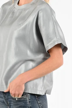 Aimée the label dreamy Blouse korte mouw Vergrijsd blauw