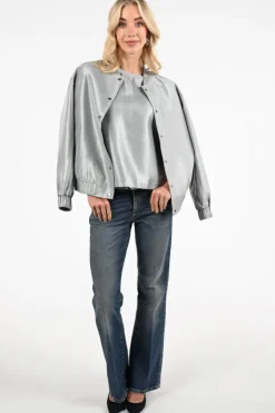 Aimée the label dreamy Blouse korte mouw Vergrijsd blauw