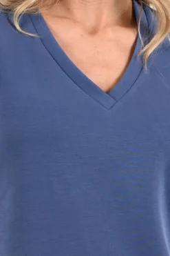 Aimée the label ingrid T-shirt korte mouw Vergrijsd blauw