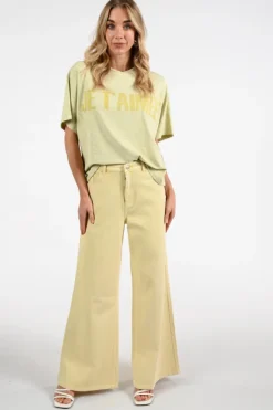 Aimée the label silke Jeans Geel