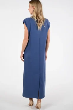 Aimée the label silvana Jurk korte mouw Vergrijsd blauw