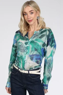 Atelier Maillet DH6st051 Blouse lange mouw Groen