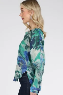 Atelier Maillet DH6st051 Blouse lange mouw Groen