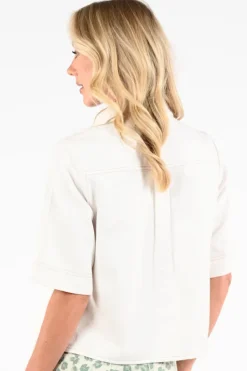 By-Bar 26112001 Blouse korte mouw Ecru