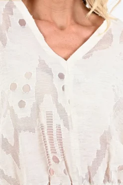By-Bar 26112049 Blouse korte mouw Off white