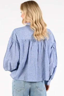 By-Bar 26112027 Blouse lange mouw Blauw