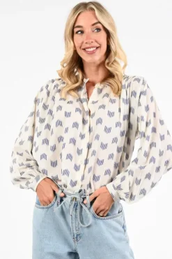 By-Bar 26112074 Blouse lange mouw Off white