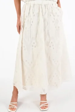 By-Bar 26218103 Rok wijd lang Off white