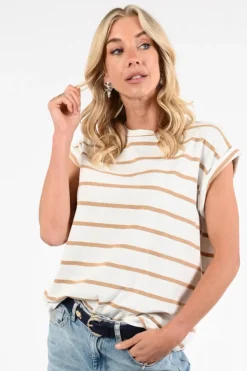 By-Bar 26211022 T-shirt korte mouw Zand