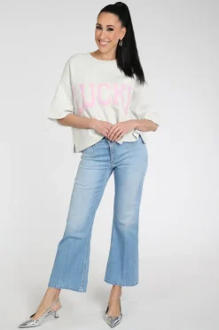 Cambio fabienne cropped Broek Light blue denim