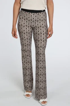 Cambio Flower Broek Taupe