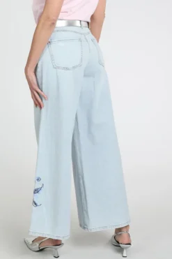 Cambio Palazzo cropped Jeans Light blue denim