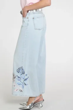 Cambio Palazzo cropped Jeans Light blue denim