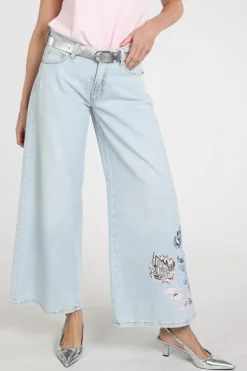 Cambio Palazzo cropped Jeans Light blue denim