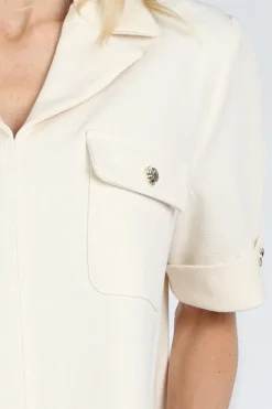 Caroline Biss 1631 Blouse korte mouw Ecru