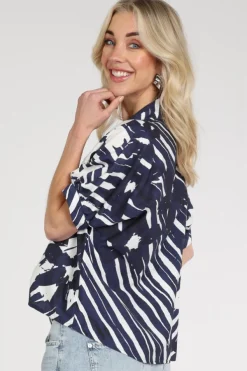 Caroline Biss 1674 Blouse korte mouw Inkt