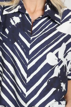 Caroline Biss 1674 Blouse korte mouw Inkt