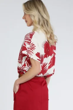 Caroline Biss 1690 Blouse korte mouw Rood