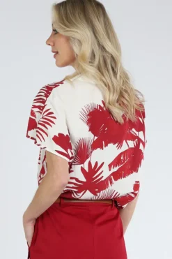 Caroline Biss 1690 Blouse korte mouw Rood