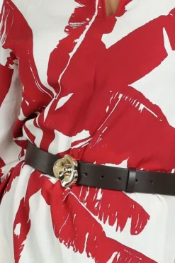 Caroline Biss 1188 Jurk driekwart mouw Rood