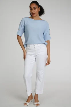 Caroline Biss 1210 Pull korte mouw Licht blauw