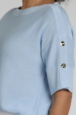 Caroline Biss 1210 Pull korte mouw Licht blauw