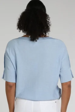 Caroline Biss 1210 Pull korte mouw Licht blauw
