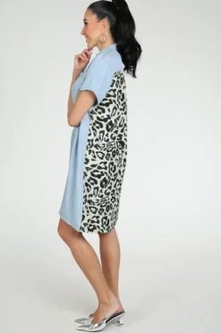 Catnoir 3183 Jurk korte mouw Blue denim