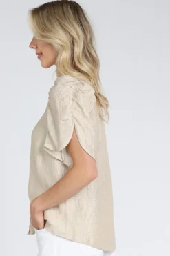 Co'couture 45111 Blouse korte mouw Beige