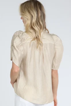 Co'couture 45111 Blouse korte mouw Beige