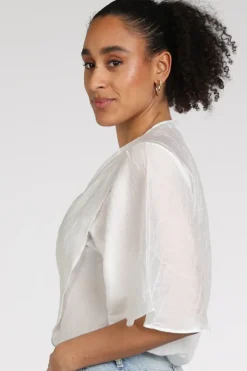 Co'couture 45093 Blouse korte mouw Wit