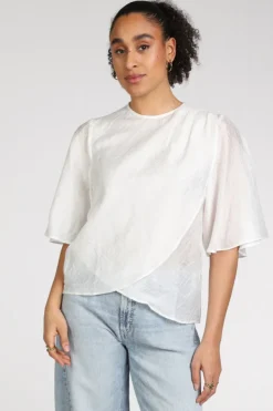 Co'couture 45093 Blouse korte mouw Wit