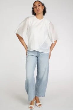 Co'couture 45093 Blouse korte mouw Wit