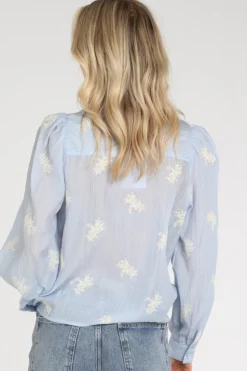 Co'couture 45056 Blouse lange mouw Licht blauw