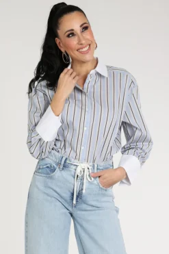 Co'couture 45061 Blouse lange mouw Licht blauw