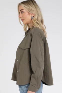 Co'couture 45102 Blouse lange mouw Olijf