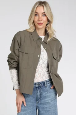 Co'couture 45102 Blouse lange mouw Olijf