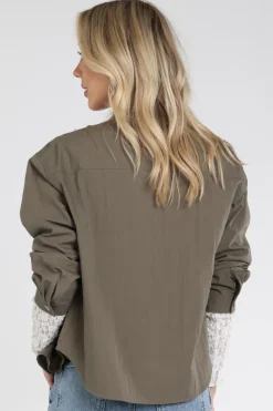 Co'couture 45102 Blouse lange mouw Olijf