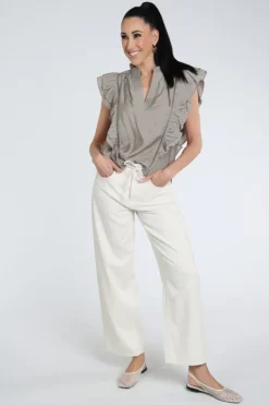 Co'couture 45172 Blouse mouwloos Taupe