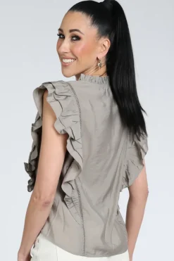 Co'couture 45172 Blouse mouwloos Taupe