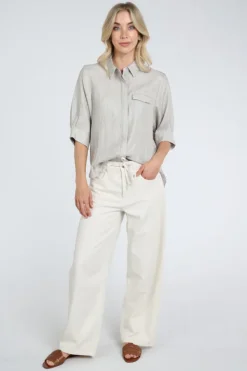 Co'couture CherCC shirt Blouse korte mouw Zilver