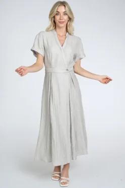 Co'couture CherCC wrap dress Jurk korte mouw Zilver
