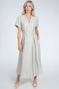 Co'couture CherCC wrap dress Jurk korte mouw Zilver