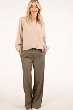 Co'couture 45004 ConnyCC Blouse lange mouw Licht taupe