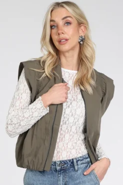 Co'couture 40042 Gilet Olijf