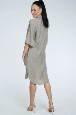 Co'couture 46084 Jurk driekwart mouw Taupe