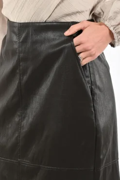 Co'couture 34208 Leren rok Donker bruin