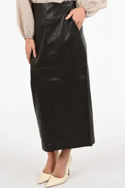 Co'couture 34208 Leren rok Donker bruin