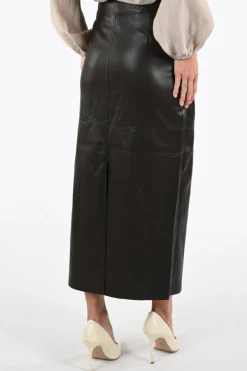 Co'couture 34208 Leren rok Donker bruin